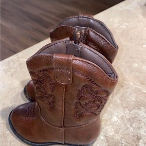 Brown Kids Cowboy Boots